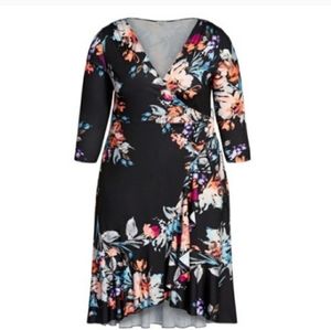 Avenue true wrap multi color floral print dress NWT Size 26/28